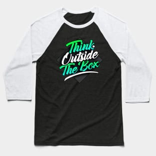 Gradient Think Outside The Box Baseball T-Shirt